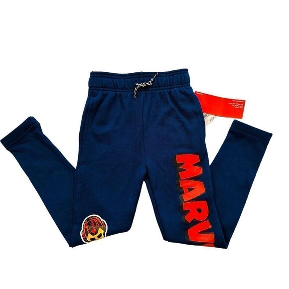 Marvel Team Mini Kids Boys Youth Size XS Jogger Pants Sweatpants NEW NWT Blue - Picture 2 of 11